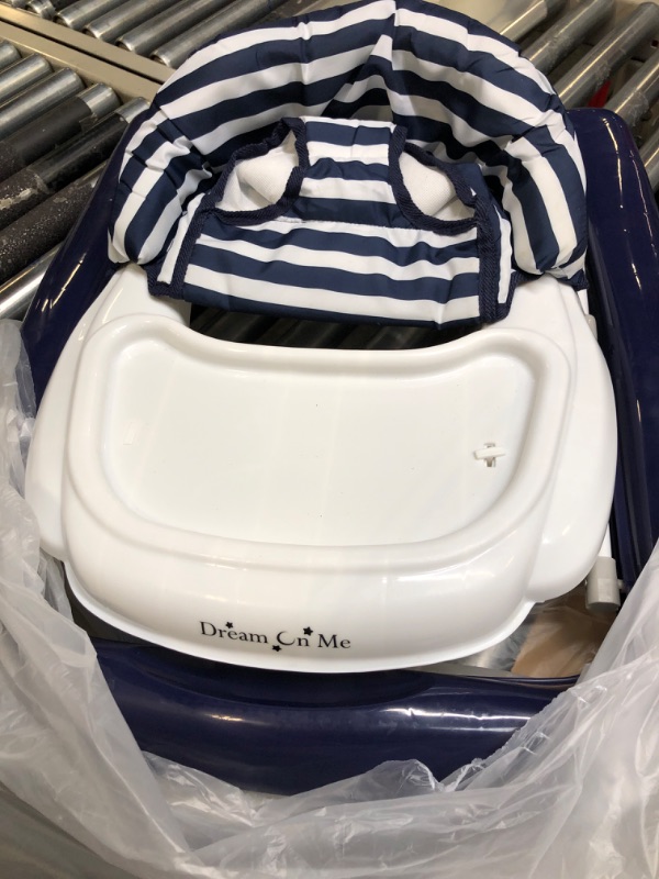 Photo 1 of Dream On Me 2-in-1 Ava Baby Walker, Easy Convertible Baby Walker, Walk Behind, Height Adjustable Seat, Added Back Support, Detachable-Toy Slate, Navy