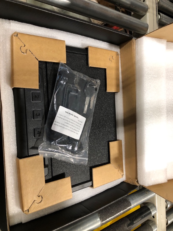 Photo 1 of KAER Biometric Gun Safes for Pistols, Quick Access Biometric Fingerprint Safe with Mute Function,LED Light,Two Handguns Capacity Pistol Safe for Home Bedside Nightstand and Car Biometric Unlock for 2 Handguns-L 