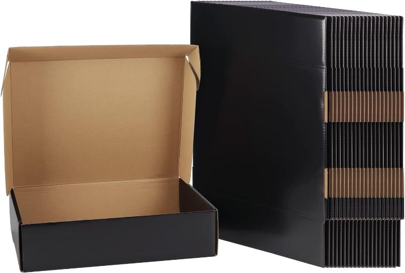 Photo 1 of EXYGLO Shipping Cardboard Boxes for Small Business, Packing and Mailing, 12x9x3 - Pack of 20, Black
