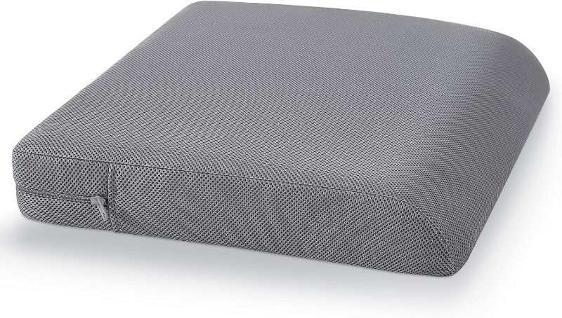 Photo 1 of Slecofom Seat Cushion for Office Chair -Memory Foam Desk Chair Cushion Back Breathable Mesh&Non-Slip Bottom,Car/Wheelchair Seat Cushions -Coccyx,Sciatica & Back Pain Relief Pillow (19x17in,Grey)
