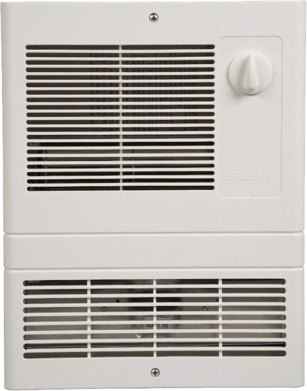 Photo 1 of Broan-NuTone 9815WH High Capacity Wall Heater with Built-In Adjustable Thermostat, 1500W, 120/240V, White
