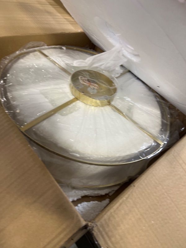 Photo 1 of **USED**
**NOT COMPLETE**  TEENYO Modern Flush Mount Ceiling Light Crystal Gold Ceiling Lighting 20 Inch 5-Light Crystal Flush Mount Light Fixtures for Bedroom Hallway Living Room