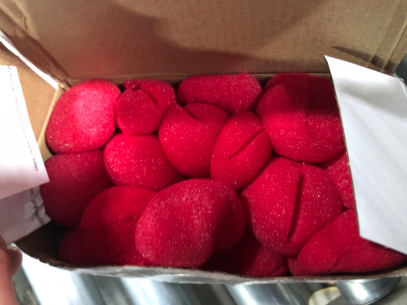 Photo 1 of Boao 60 Pieces Red Clown Noses Cosplay Noses Foam Circus Noses for Halloween Christmas Carnival Costume Party Dress Up