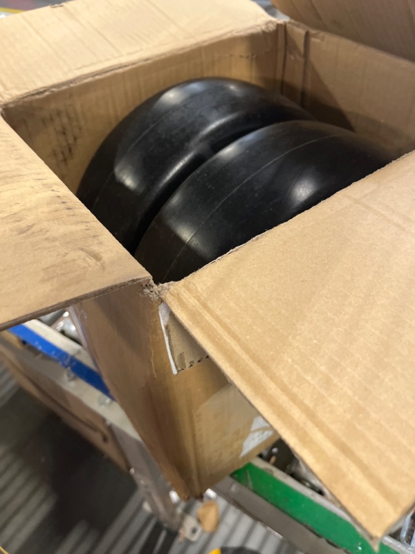 Photo 1 of 2 PCS 13x5.00-6 Flat Free Tire and Wheel with 1/2" & 3/4" & 5/8" Precision Bearings, 13x5x6 Lawn Mower Tires with 3.25"-6.85" Centered Hub, 13x5.00-6 tire for Riding Lawn Mower Garden Tractor