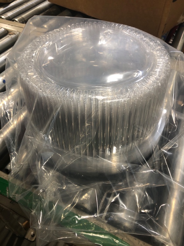 Photo 3 of 15 Pack 10 Inches Plastic Disposable Cake Container, Disposable Cake Carrier with Clear Dome Lid, Clear Disposable Cake Holder for Transporting, Storing, Displaying