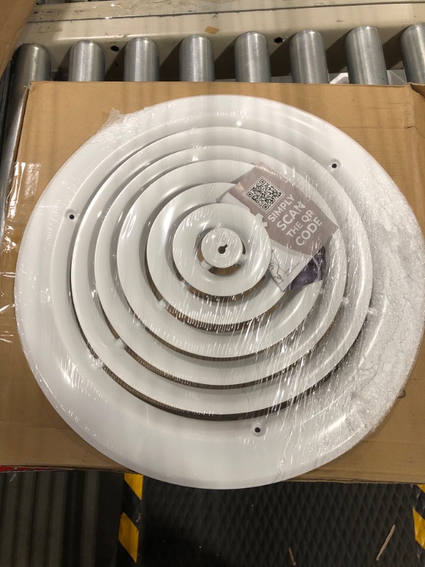 Photo 1 of 12" Round Ceiling Diffuser - Easy Air Flow - HVAC Vent Duct Cover [White] - [Outer Dimensions: 15.75"]
