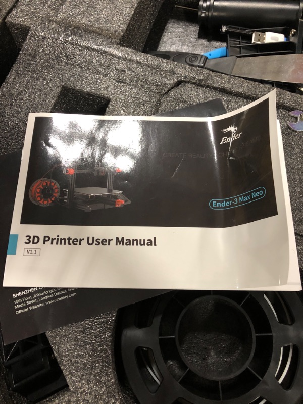 Photo 3 of Creality Ender 3 Max Neo 3D Printer, CR Touch Auto Leveling Bed Dual Z-Axis Full-metal Extruder Silent Mainboard Filament Sensor FDM 3D Printers for Kid Beginners, Large Printing Size 11.8x11.8x12.6in