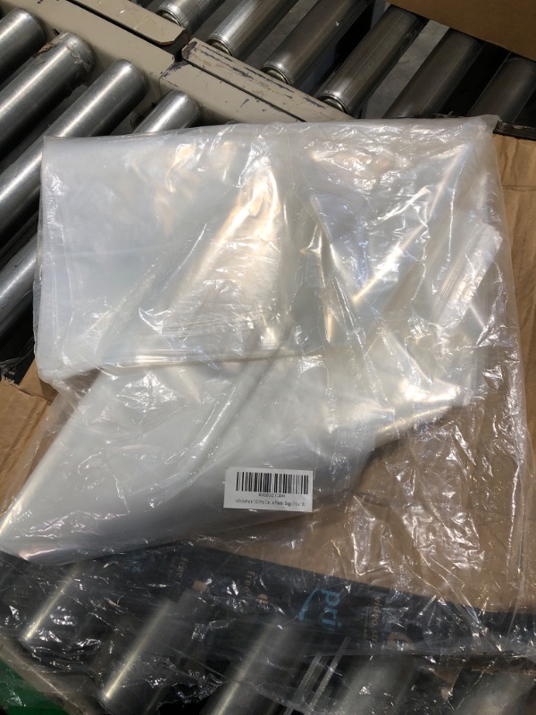 Photo 1 of 100 pack of clear plastic bags with handle 16 x 18