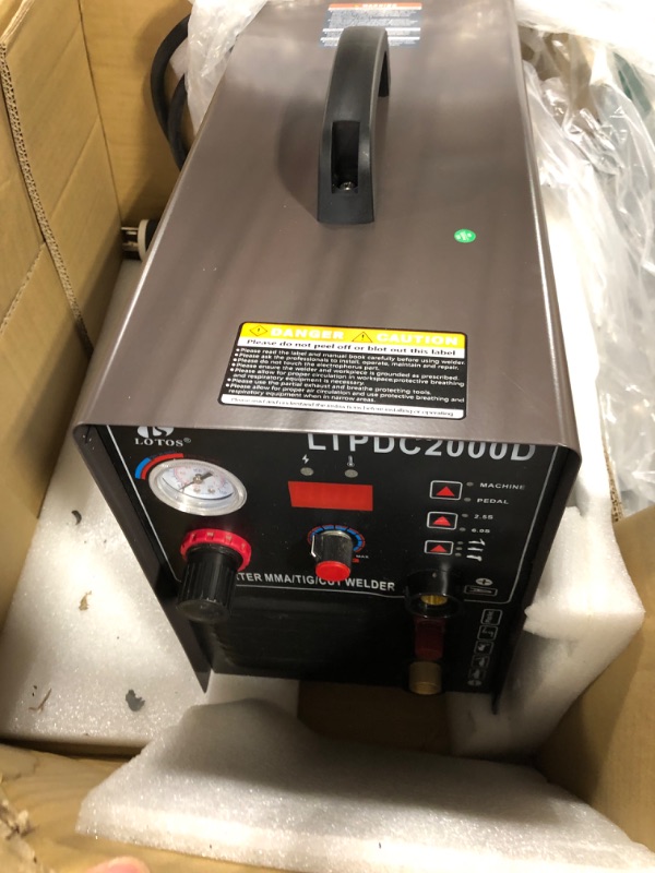 Photo 5 of ** FOR PARTS ** **SOLD AS PARTS** LOTOS LTPDC2000D Non-Touch Pilot Arc 50A Plasma Cutter 200A Tig Welder & Stick Welder 3 in 1 Combo Welding Machine,½ Inch Clean Cut,Brown & PCS22 Plasma Cutter Consumables Sets