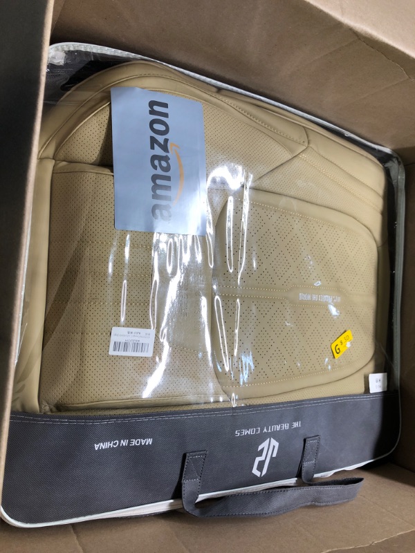 Photo 1 of NS YOLO Full Coverage Car Seat Covers Full Set Fit for 2007-2023 Ford F150 F250 F350 F450 Limited SuperCrew Super Duty XL/XLT Lariat Pickup Trucks with Waterproof Leatherette (Beige)
