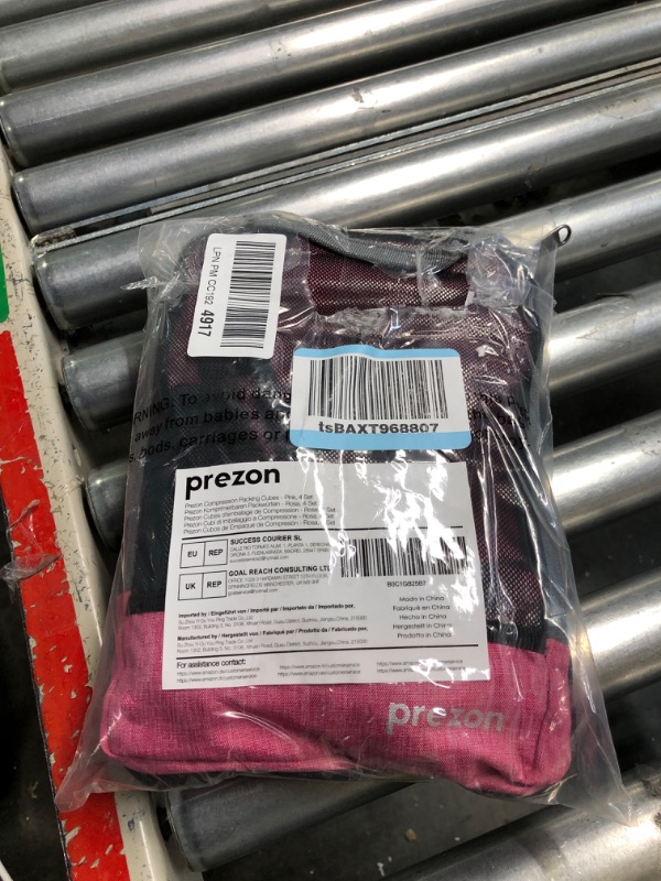 Photo 1 of Prezon 4 Set Compression Packing Cubes, Luggage Organiser Set, Extensible Suitcase Organiser, Packing Organisers for Suitcases, Packing Cubes for Travel or Home Storage Pink 4 Pack - Pink