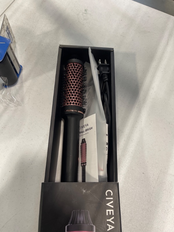 Photo 1 of CIVEYA Thermal Brush 1.5 Inch, Temp Adjustable Heated Round Brush, Ionic Thermal Round Brush Curling Iron, Thermal Hair Brush for Curling, Smoothing, Volumizing, Hot Round Brush Pink
