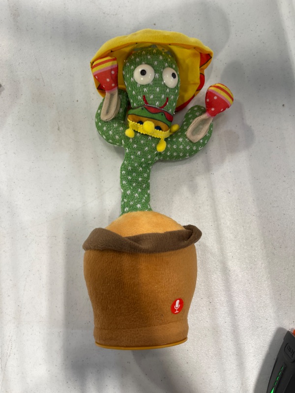 Photo 2 of Dancing Cactus Toy, Singing Learning To Talk Plush Toy, Birthday Gift Light Up Toy, Twisting Cactus Creative Toy, Without Battery
