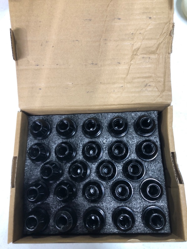 Photo 3 of 24PCS M14x1.5 Lug Nuts OEM Factory Style One-Piece Large Acorn Seat for 2015-2022 Ford F-150 F150 Lobo Expedition Lincoln Navigator Stock Wheels, ACPZ1012B 611008 Black Cone Seat OE Fix Wheel Lug nut M14x1.5 Black