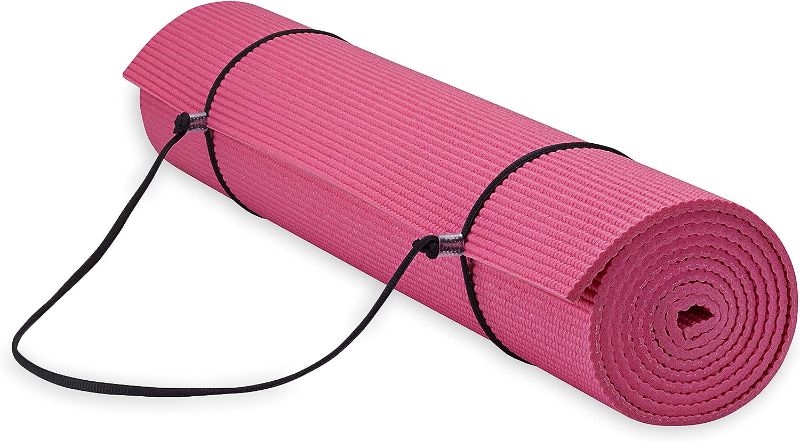 Photo 1 of Gaiam Essentials Premium Yoga Mat with Yoga Mat Carrier Sling (72"L x 24"W x 1/4 Inch Thick)
