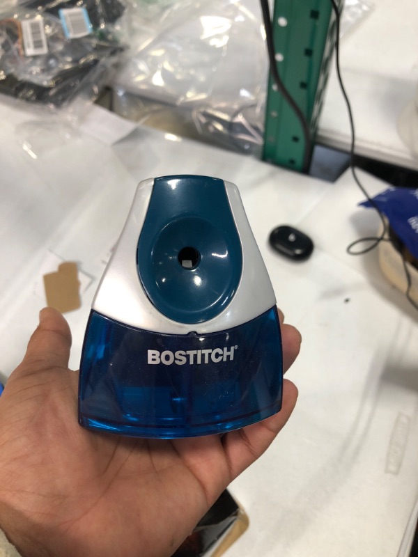 Photo 1 of Bostitch Office Personal Electric Pencil Sharpener, Powerful Stall-Free Motor, High Capacity Shavings Tray, 7yr Warranty, Blue