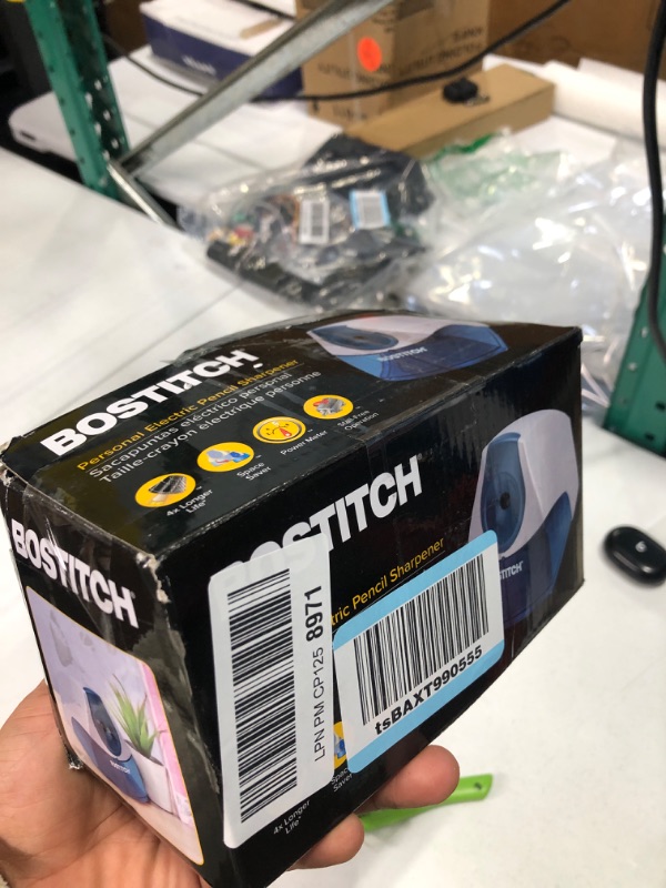 Photo 1 of Bostitch Office Personal Electric Pencil Sharpener, Powerful Stall-Free Motor, High Capacity Shavings Tray, 7yr Warranty, Blue