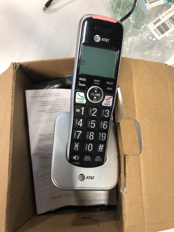 Photo 2 of AT&T BL102-4 DECT 6.0 4-Handset Cordless Phone for Home with Answering Machine, Call Blocking, Caller ID Announcer, Audio Assist, Intercom, and Unsurpassed Range, Silver/Black 4 Handset Phone