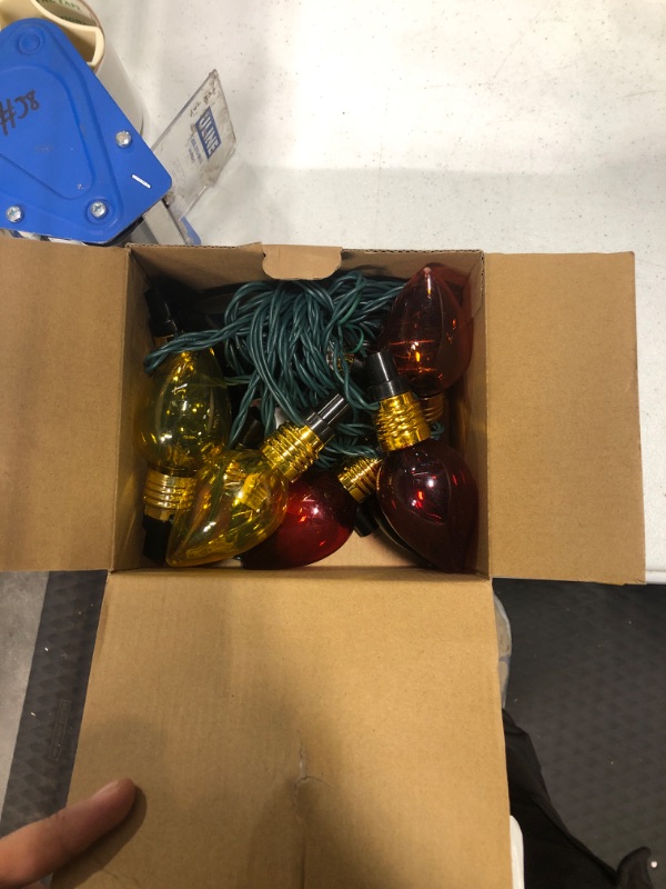 Photo 3 of **USED** Christmas Pathway Lights Outdoor 17.3Ft Christmas Lights 10 Mini Colored Bulb Lights and 10 Stakes, Waterproof Connectable Driveway Christmas Lights for Yard Walkway Christmas Outdoor Decorations C9 Pathway Stake Lights