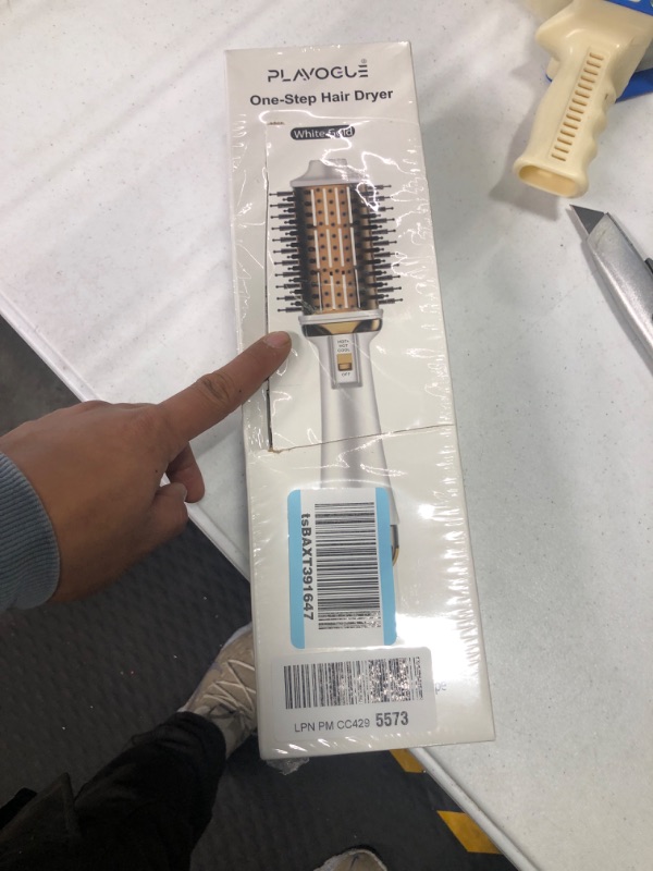 Photo 1 of Dual Voltage Hair Dryer Brush, Plavogue 100 Millions Negative Ionic Blow Dryer Brush Volumizer, One-Step Hot Air Brush in One for European Travel, Styling Brush with Ceramic Coating for Salon Blowout
