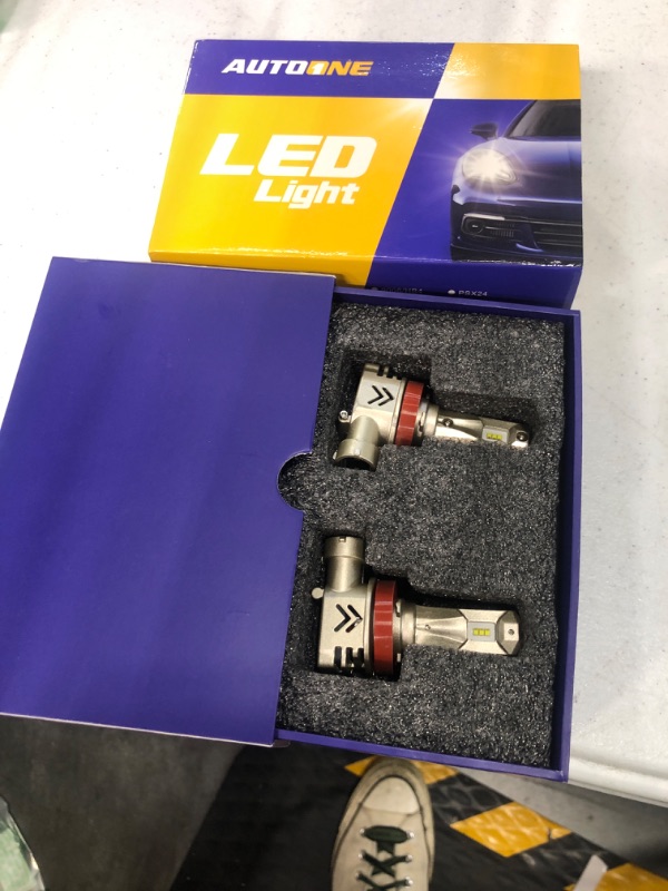 Photo 2 of AUTOONE Upgraded H11 H8 H9 LED Headlight Bulbs, Same OEM Size, Plug and Play for High Beam or Low Beam Bulb 6000K White, Pack of 2 H11/H9/H8