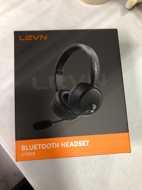 Photo 1 of LEVN Bluetooth Headset with Microphone, Wireless Headset with Mic & Mute Button, 60 Hrs Working Time Noise Cancelling Bluetooth Headset 5.3 Multipoint Connect to Cell Phone/Mobile/Laptop/Tablet/PC