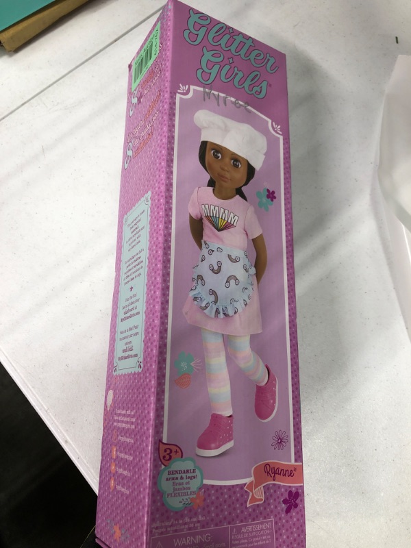 Photo 3 of Glitter Girls – 14-Inch Posable Doll – Black Hair & Deep Brown Eyes – Rainbow Outfit & Glitter Shoes – Baker’s Hat & Apron – 3 Years + – Ryanne