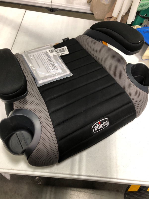 Photo 2 of Chicco GoFit Backless Booster Car Seat, Travel, Portable Car Booster Seat for children 40-110 lbs. | Shark/Black/Grey