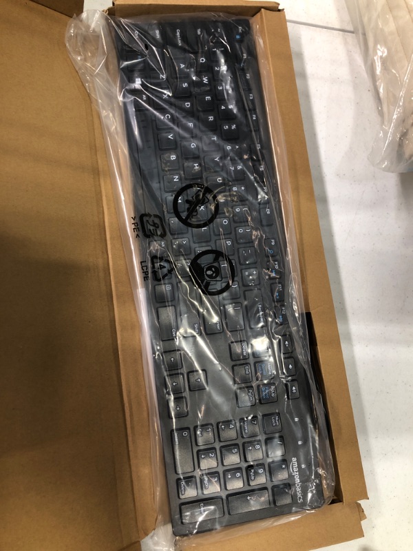 Photo 2 of Amazon Basics Low-Profile Wired USB Keyboard with US Layout (QWERTY), Matte Black