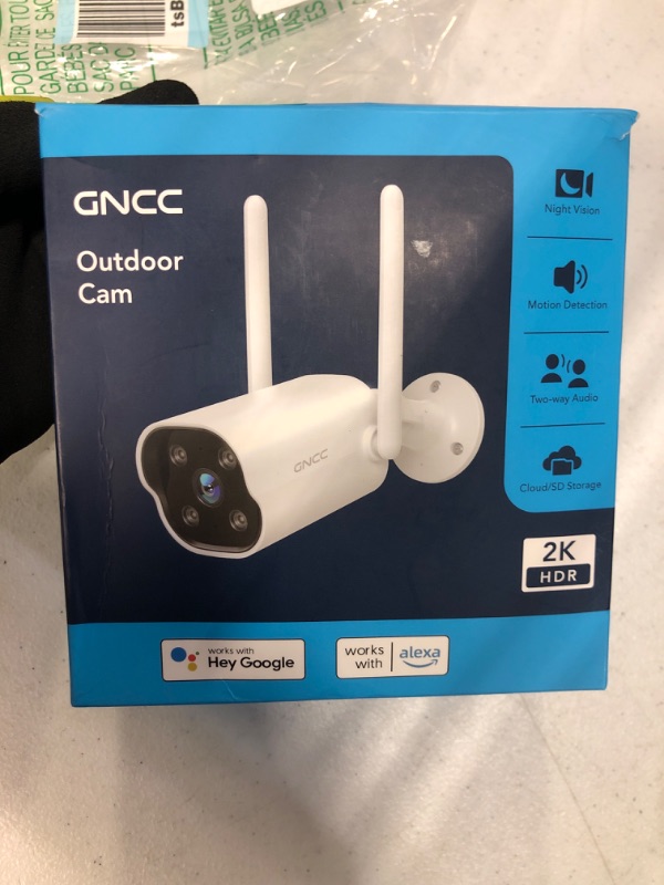 Photo 1 of GNCC Outdoor Camera, 2K Cameras for Home Security Outside, Home Security Cameras, Motion Detection, Night Vision, 24/7 Recording, 2 Way Audio, Waterproof, Cloud & Local, Plug-in, APP Control