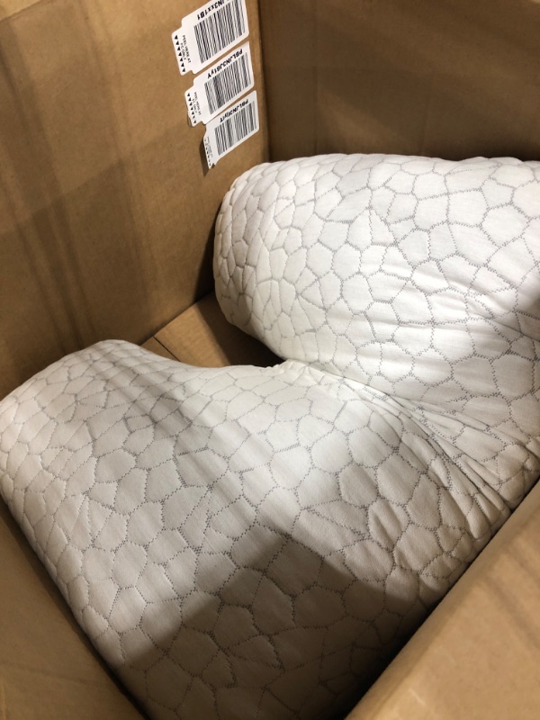 Photo 1 of **USED** Pharmedoc Memory Foam Pillows - Side Sleeper Pillow - Curved Pillow - Deep Center - Neck Pillow for Pain Relief - Queen Bed Pillow - Adjustable Shredded Memory Foam Deep Center Single