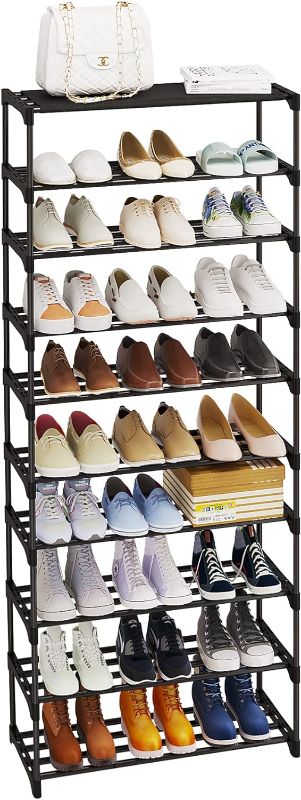 Photo 1 of 10-Tier Shoe Rack,Shoe Shelf Storage Organizer,Entryway,Bedroom,Black