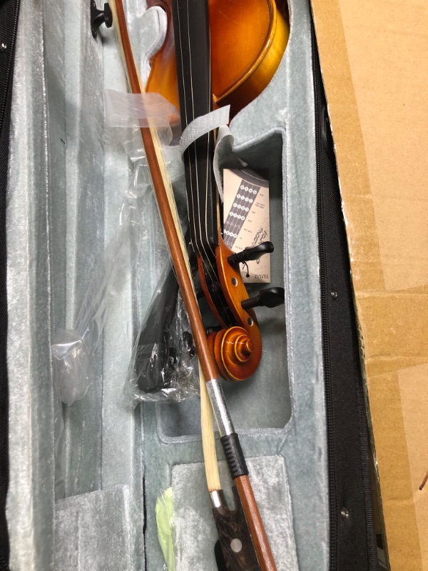 Photo 2 of ***FOR PARTS ONLY** 4/4 Full Size Artist-200 Serie Solid Wood Ebony Fitted Violin with Bow Lightweight Case, Shoulder Rest, Extra Strings and Rosin