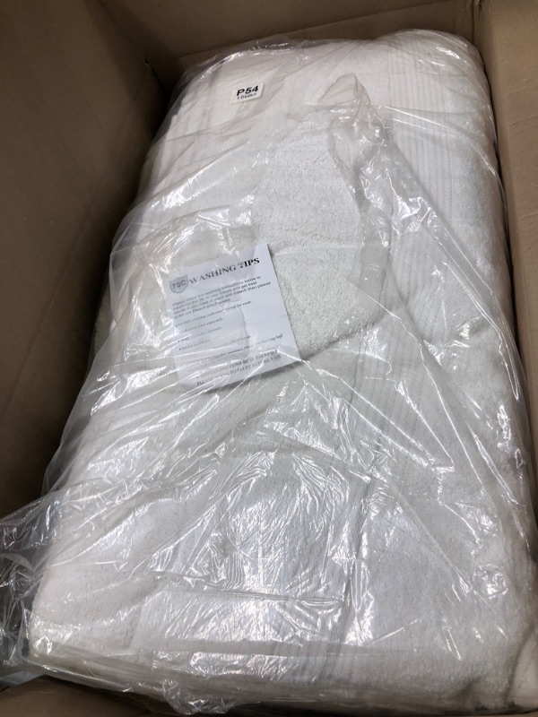 Photo 1 of 12PC-27X54 White Bath Towels 100% Cotton Premium Extra Soft 20X40, 22X44, 24X48, 24X50 Hotel Towels Gym Towels