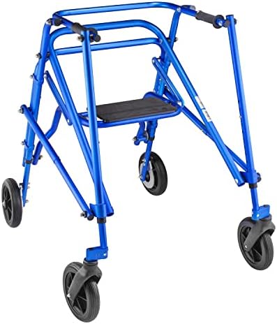 Photo 1 of 4 Wheel Klip-Lightweight Medical Posterior Rollator Walker/Gait Trainer for Toddlers, Kids, Teens w/Special Needs-Flip Up Seat, 8 Inch Wheels, Front Swivel Wheels, Height Adjustable, Foldable