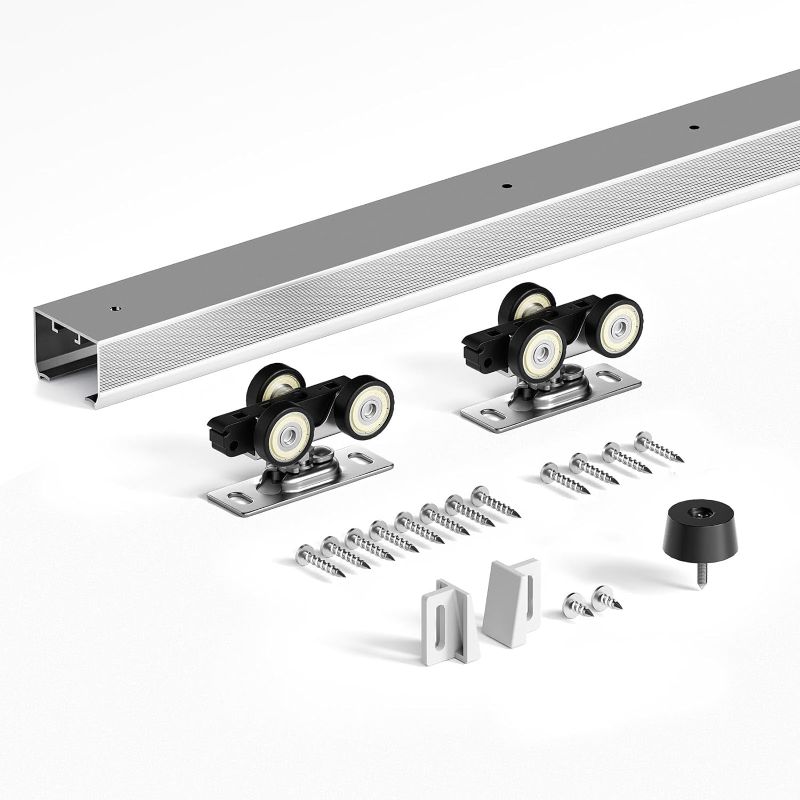 Photo 1 of **USED** 6FT Commercial Grade Sliding Pocket Door Hardware Track Kit,Top Mount,Heavy Duty,Smoothly and Quite,Easy to Install,Aluminum(Door is not Included)