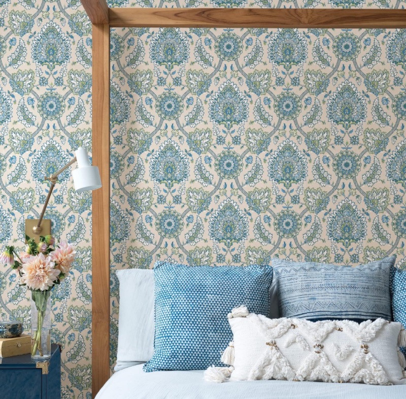 Photo 1 of  Peel & Stick Wallpaper , Blue and Brown Pattern VEELIKE

STOCK IMAGE IS SIMILAR PATTERN NOT EXACT!!!