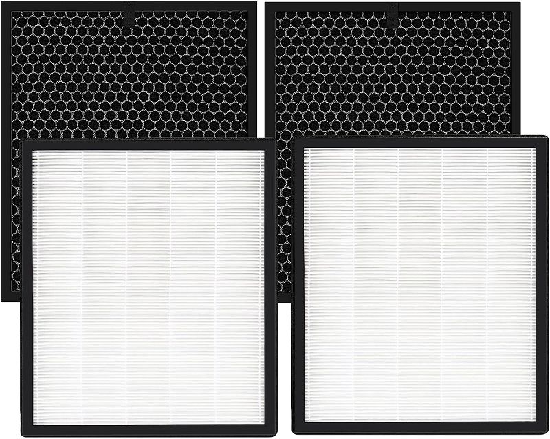 Photo 1 of for LEVOIT LV-PUR131 Air Purifier Replacement Filter 2 HEPA Filters & 2 True HEPA H13 Activated Carbon Filters Set Pre Compatible with 3Stage Filtration LV-PUR131S and LV-PUR131-RF, 2 Pack