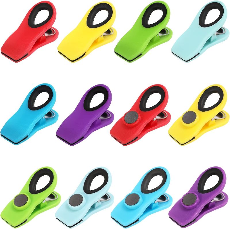 Photo 1 of 12 Pack Chip Clips, Bag Clips, Magnetic Clips, Chip Clips Bag Clips Food Clips, Bag Clips for Food, Clips for Food Packages, Chip Bag Clip, Food Clips, Magnet Clips, Bread Clips, Clips for Fridge Multi Color Pack of 12