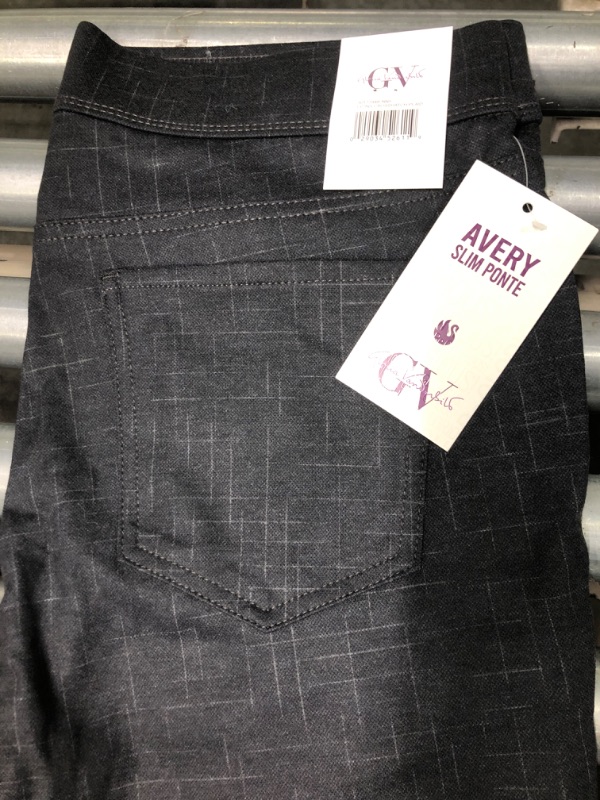 Photo 1 of Gloria Vanderbilt Women's Petite Avery Ponte Slim Pull on Pant 14 Petite Lyons Crosshatch Plaid