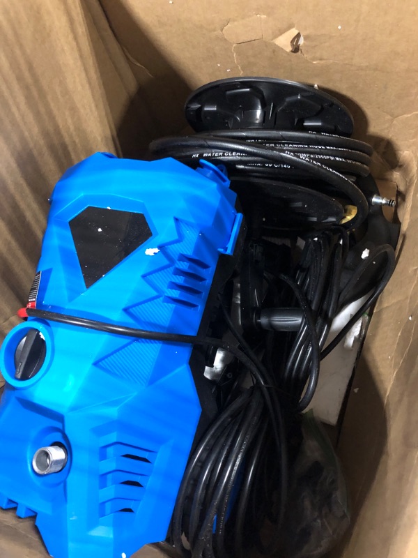 Photo 3 of 3800PSI Electric Pressure Washer 4.0GPM 1600W Power Washer with 20ft Hose Reel, 4 Tips, Foam Cannon, Best Pressure Washer for Cars, Home use, Blue