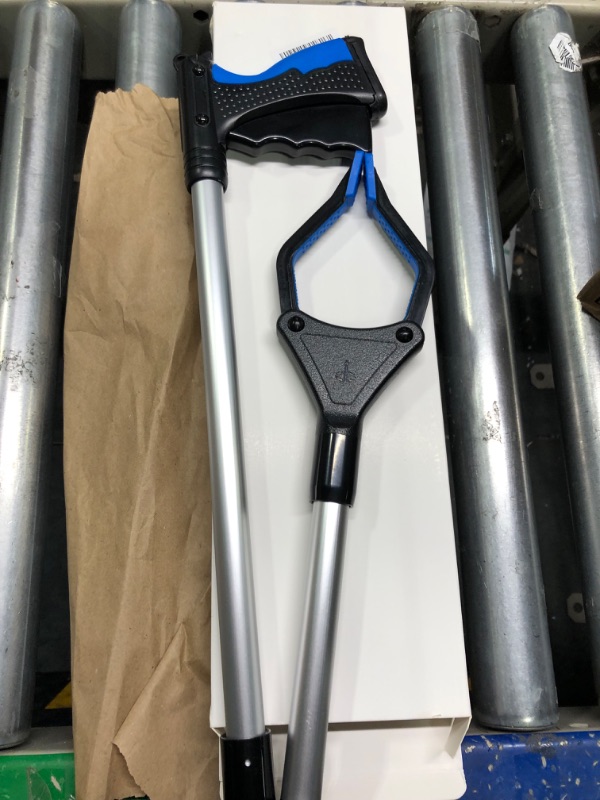 Photo 1 of 36" Grabber Reacher, Kekoy Foldable Grabbers for Elderly Grab it Reaching Tool Heavy Duty, Anti-Slip Rotating Jaw with Magnet, 4" Wide Claw Opening Reachers for Seniors, Trash Picker Tool(Blue)