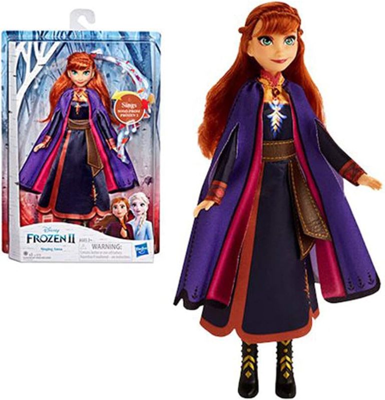 Photo 1 of Disney Frozen Singing Anna Fashion Doll with Music Wearing A Purple Dress Inspired by 2, Toy for Kids 3 Years & Up