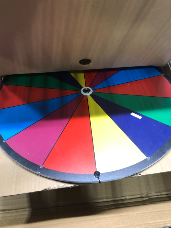 Photo 4 of 24 Inch Dual Use Spinning Prize Wheel 14 Slots Color Tabletop and Floor Roulette Wheel of Fortune, Spin The Wheel with Dry Erase Marker and Eraser Win The Fortune Spinner Game for Carnival Trade Show 24 Inch Adjustable Heavy Duty Prize Wheel