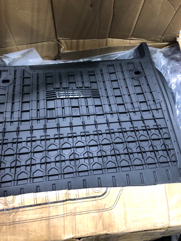 Photo 4 of 3W Floor Mats & Cargo Liner Fit Toyota Sienna 2021-2024 (Only for 8 Seat with Spare Tire), TPE All Weather Custom Fit Floor Liner for Sienna 1st, 2nd and 3rd Row and Trunk, Black 1-3Row Mats&Cargo Liner w/ Spare Tire