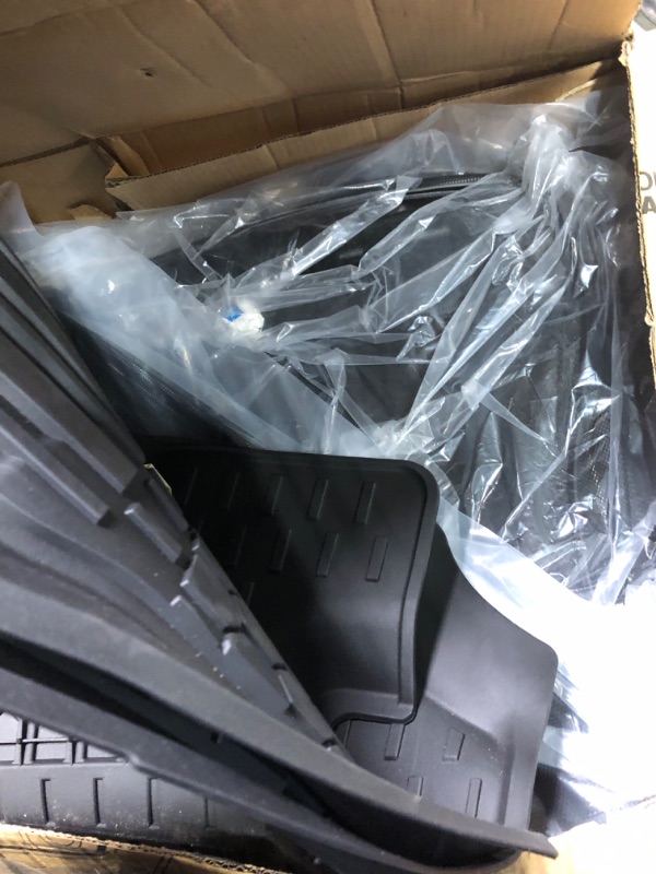 Photo 3 of 3W Floor Mats & Cargo Liner Fit Toyota Sienna 2021-2024 (Only for 8 Seat with Spare Tire), TPE All Weather Custom Fit Floor Liner for Sienna 1st, 2nd and 3rd Row and Trunk, Black 1-3Row Mats&Cargo Liner w/ Spare Tire