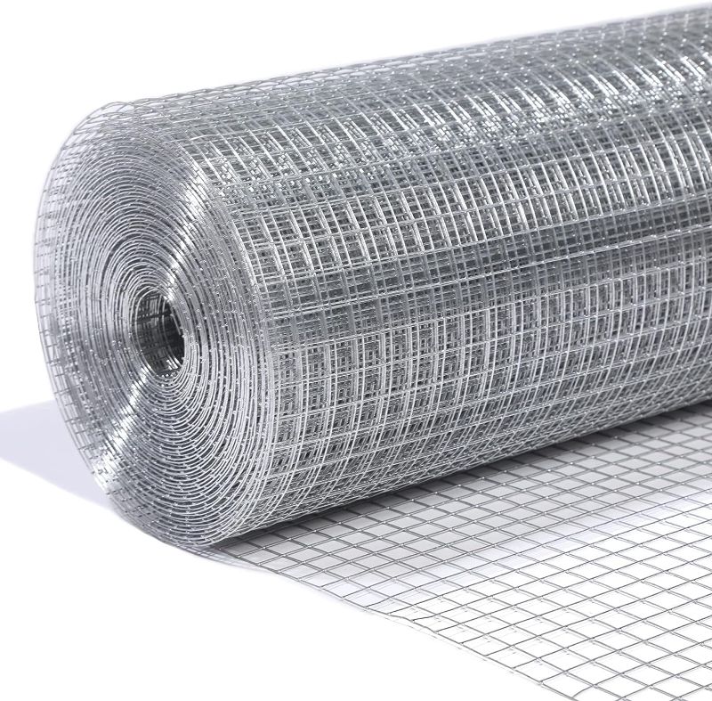 Photo 1 of 24 in x 100 ft 1/2 inch Hardware Cloth 19 Gauge Wire Fencing Galvanized Welding Garden Fence Roll Square Mesh Chicken Rabbit Snake Cage Heavy Duty Welding Fencing