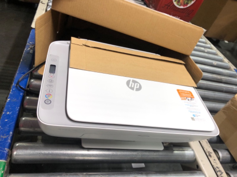 Photo 4 of HP DeskJet 2755e Wireless Color All-in-One Printer with bonus 6 months Instant Ink (26K67A), white