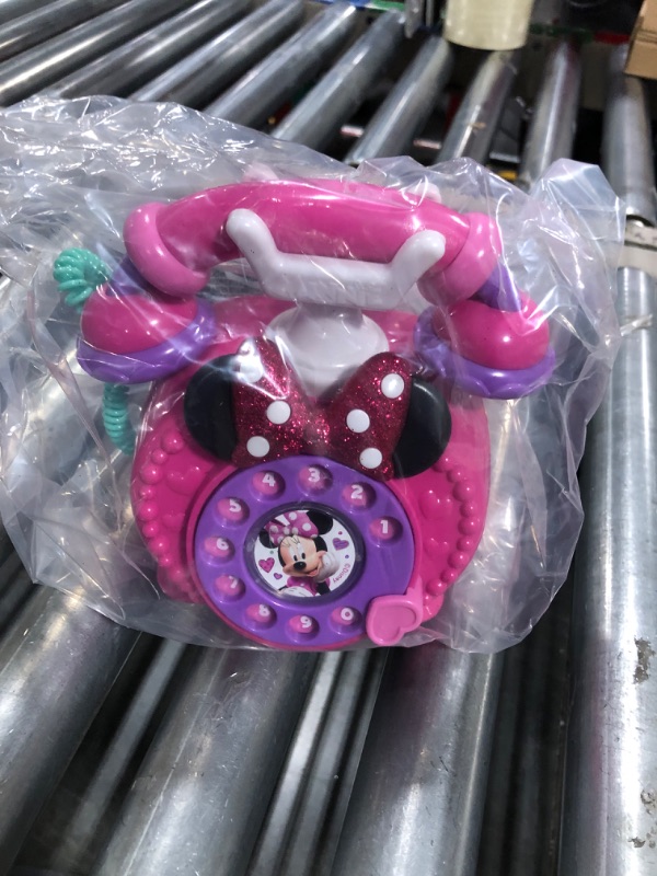 Photo 1 of Disney Junior Minnie Mouse Ring Me Rotary Phone with Lights and Sounds, Pretend Play Phone for Kids, by Just Play