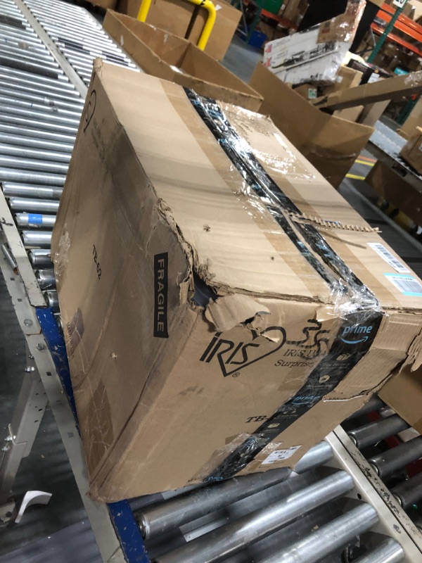 Photo 1 of **USED**FOR PARTS**IRIS USA 72 Qt. Plastic Storage Bin Tote Organizing Container with Durable Lid and Secure Latching Buckles, Stackable and Nestable, 4 Pack, Crystal Clear 72 Qt. - 4 Pack, Crystal Clear